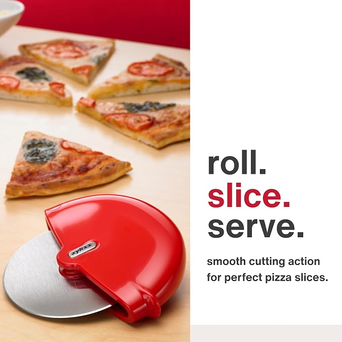 Zyliss Pizza Wheel - Handheld Pizza Cutter with Removable Blade - Plastic Pizza Cutter with Stainless Steel Blade - Kitchen Tool and Gadget for Right- and Left-Handed Use - Dishwasher Safe