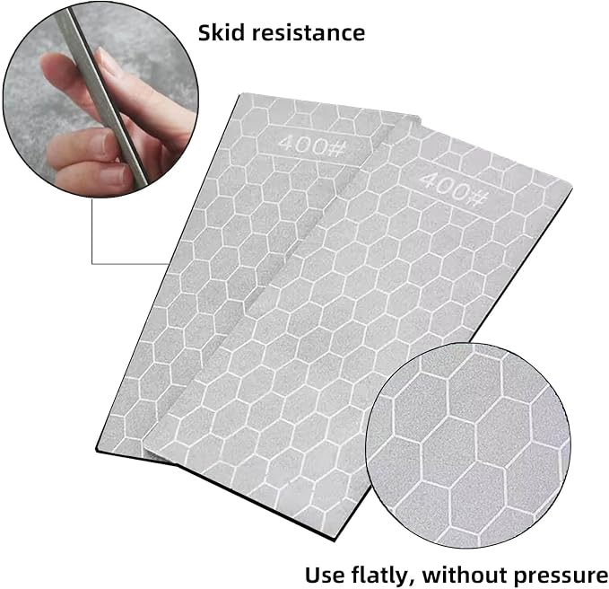 600 Grit Honeycomb Sharpening Stone, Single Sided Whetstone Knife Sharpener Plate, Non-Slip Abrasive Grinding Stone for Kitchen Knives, Blade Polishing & Rust Removal