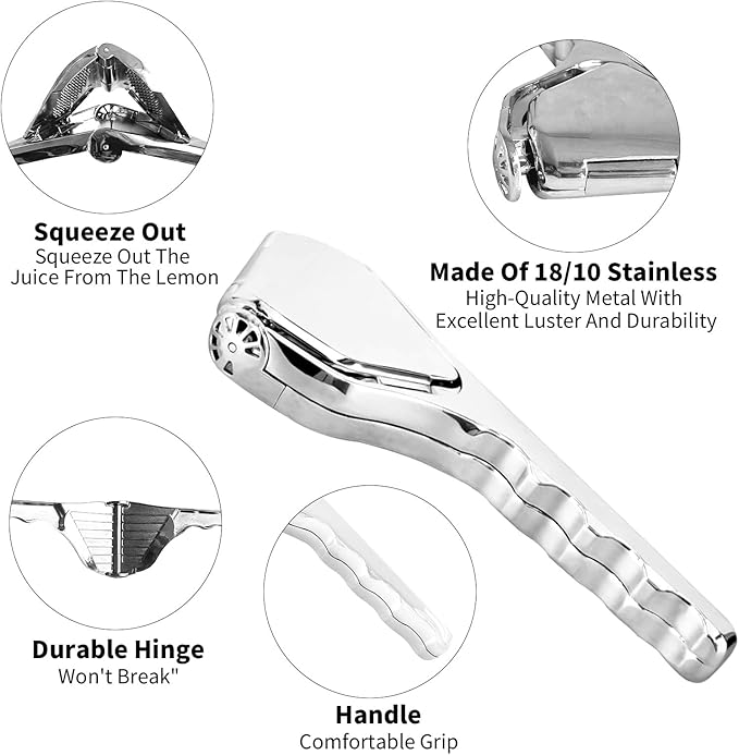 Durable Stainless Steel Manual Lemon Juicer, Handheld Citrus Squeezer for Efficient Juice Extraction from Lemon, Lime & Orange