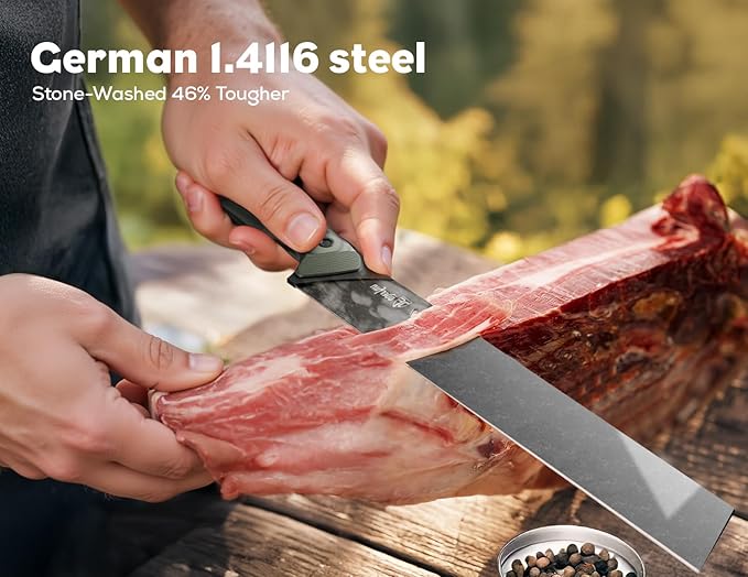 Brisket Knife, 12 Inch Slicing Carving Knife for Meat, G10 Non-Slip | Razor Sharp Stainless Steel, Full Tang, Rust-Resistant, Kitchen Knife for Spanish Ham, Turkey, BBQ, Grilling Gifts For Men