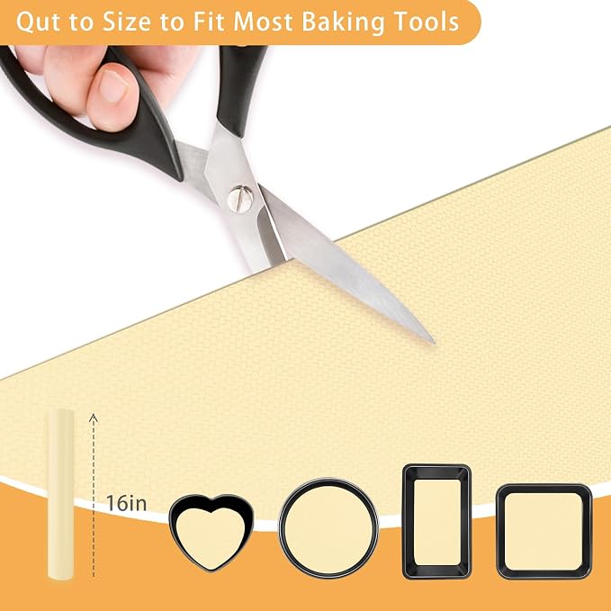 Silicone Baking Mat Roll, 12 IN x 6 FT, Non-Stick, Reusable, Heat-Resistant Baking Sheet for Oven, Air Fryer, Pastry, Dough, Bread, Non-Slip Kitchen Counter Mat