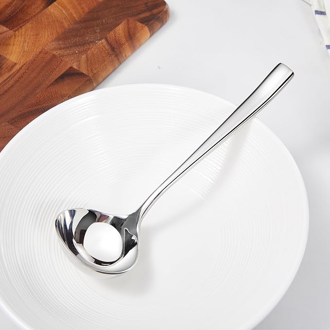 KEAWELL Louis 7.5 Inches Gravy Ladle, 18/10 Stainless Steel Mini Ladle, Dishwasher Safe (2)