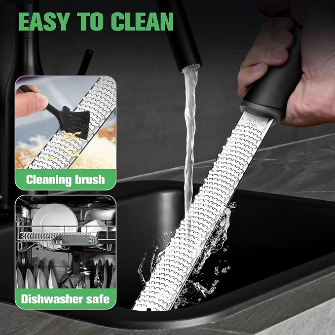 NEUTYPECHIC Cheese Grater, Lemon Grater, Stainless Steel, Zester Grater, Premium Zester Grater, Parmesan Grater, Dishwasher Safe, Garlic Grater with Protective Cover and Finger Protection, Nutmeg,