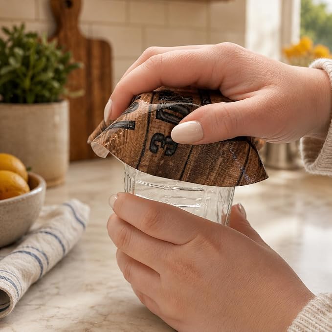 Andreas Silicone Jar Opener, Drink Week – 6.25" Non-Slip Lid Gripper & Garlic Peeler, Food and Dishwasher Safe, Multi-Use, Durable Silicone & Fabric, Made in the USA, JO-421
