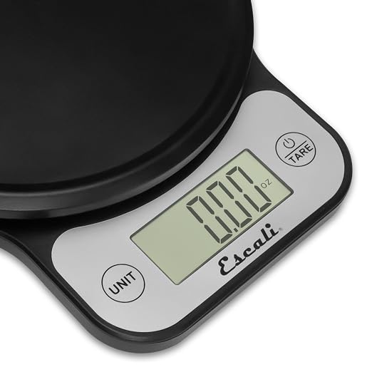 Escali Telero Digital Food Scale, Multi-Functional Kitchen Scale, Precise Weight Measuring and Portion Control, 7.62 x 6.1 x 1.28 inches, Black (T136)