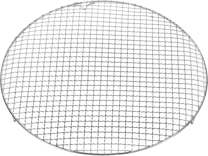 HARFINGTON Round Cooking Rack 16.7-inch Stainless Steel Cross Wire Barbecue Grill Net with 20mm Legs for Cooking Baking Steaming BBQ