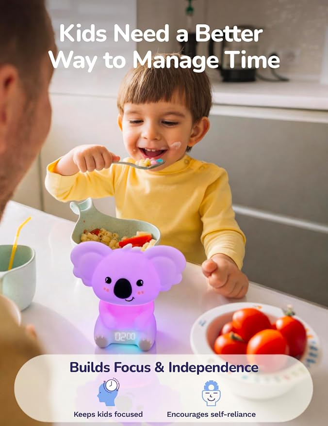 Koala Timer Pal Visual Timer for Kids/Adults with Audio Time Management Tool, Color-Changing Visual Countdown, Fun Adults/Kids Timer Visual for Classroom/Home/Calming Corner