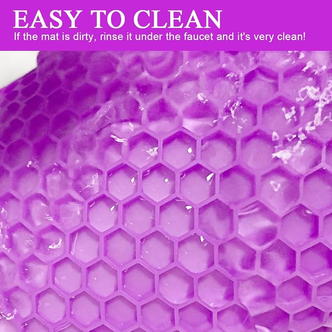 7-Inch Round Silicone Trivet Mats - 4-Pack Non-Slip Heat Resistant Hot Pads for Kitchen Countertops, Pots and Pans (Purple)