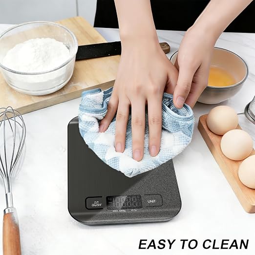 Food Scale, 11lb Kitchen Scale, 0.05oz/1g Weight Grams and Ounces, Black | 6 Conversion units,Automatic overload,Low battery warning modes,2*AAA Batteries,for Baking, Cooking,Dieting and Meal Prep