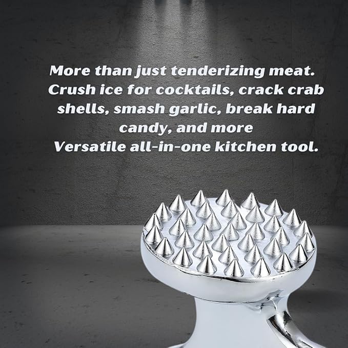 Professional Meat Tenderizer Mallet – InfyniteShores | Double-Sided Stainless Steel | Heavy-Duty 8.6" | Kitchen Tool for Steak Beef, Chicken & More