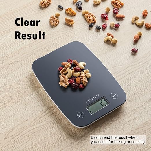 Digital Food Scale 11lb Kitchen Scales for Cooking Baking Black | Weight in Ounces & Grams, 1g Precision, Max 11lbs, Smart Tare, LCD Display, 4 Units, For Weight Loss, with 2AAA Batteries