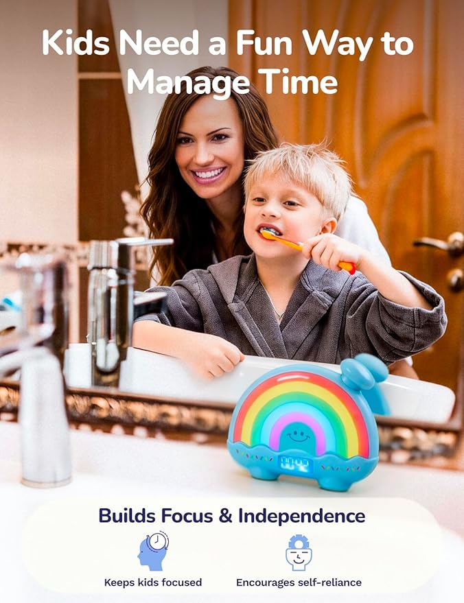 Timer Pal Rainbow Timer for Kids, Visual Timer for Kids with Night Light, Color-Changing Magnetic Visual Timer for Classroom/Calming Corner/Home (Blue)