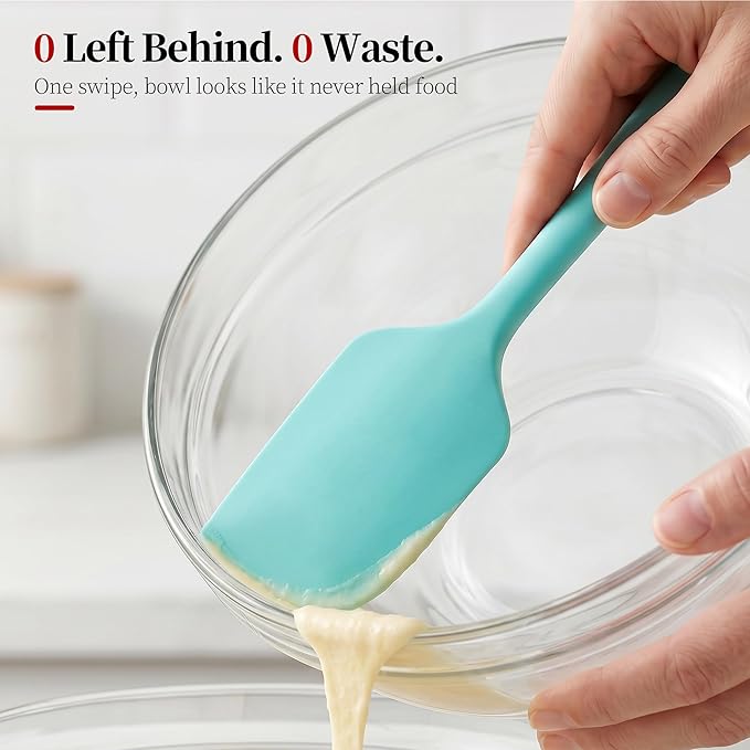 600ºF Heat Resistant Large Silicone Spatula for Baking, Aqua Sky | 11.34in High Heat Food Safe Flexible Kitchen Silicone Scraper for Cooking Mixing Scraping Stirring Nonstick Cookware Pan Bowl