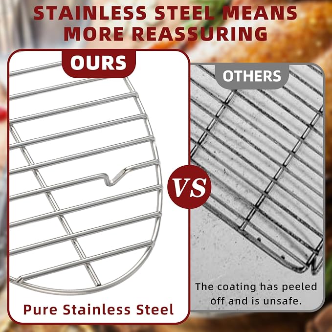 12.4" Roasting Rack,Stainless Steel Cooling Rack, Oven & Dishwasher Safe | Baking Rack for Turkey Chicken Roasting, Perfect for Thanksgiving Christmas Gift for Dad Mom Wife