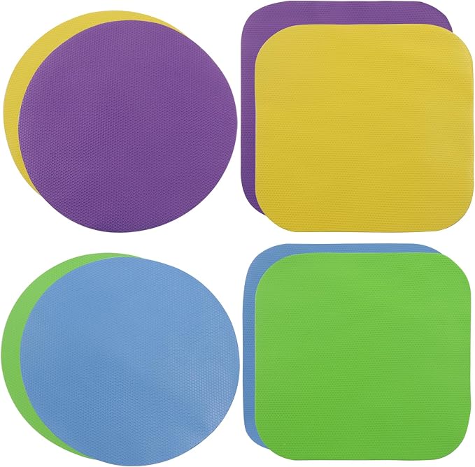 4Pcs Rubber Jar Opener, Circle&Square | Heat-insulated, Non-Slip Gripper Pads, Multi Function Can Opener, Easy Opening/Arthritis Weak Hands