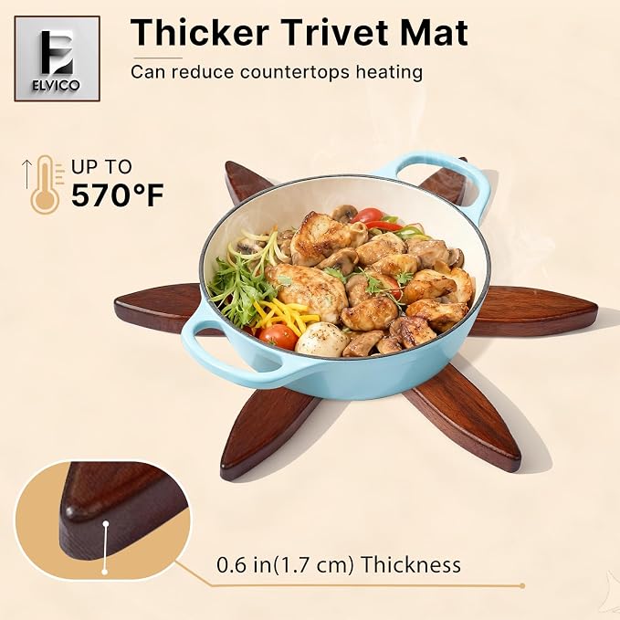 Wooden Trivets for Hot Dishes, Wooden Tree Trivet Set of 4 + 1 Stand Stored Like a Christmas Tree, Premium Heat-Resistant Natural Trivet Set for Kitchen Countertop, Bowl, Teapot