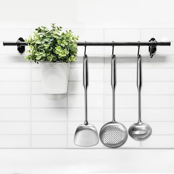 Starfrit Stainless Steel 14.8'' Asian Style Skimmer - Perfect for Wok Cooking, Broths and Noodles