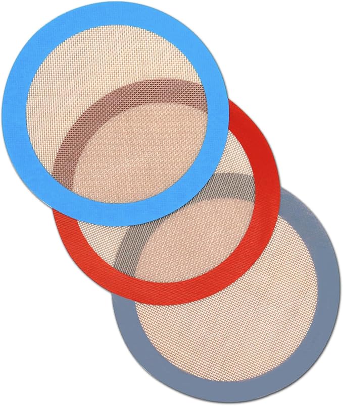 Round Silicone Baking Mat for 8 Inch Cake Pan, 3 Pack | Non-stick, Heat-resistant, Reusable, For Oven, Toaster, Baking Pan, Air Fryer