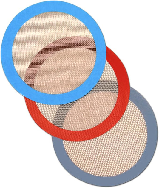 Round Silicone Baking Mat for 8 Inch Cake Pan, 3 Pack | Non-stick, Heat-resistant, Reusable, For Oven, Toaster, Baking Pan, Air Fryer