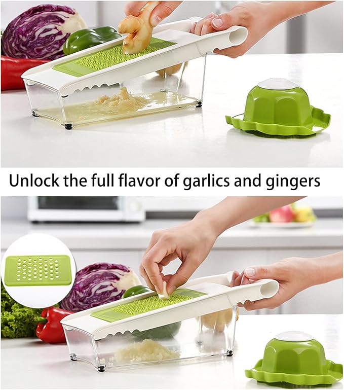 NACOLUS Cheese Grater with Container,5 In 1 Vegetable Slicer,Multi Purpose Graters for Kitchen, Easy to Clean Box Grater with Handle,Stainless Steel Cheese Shredder,Julienne Slicer