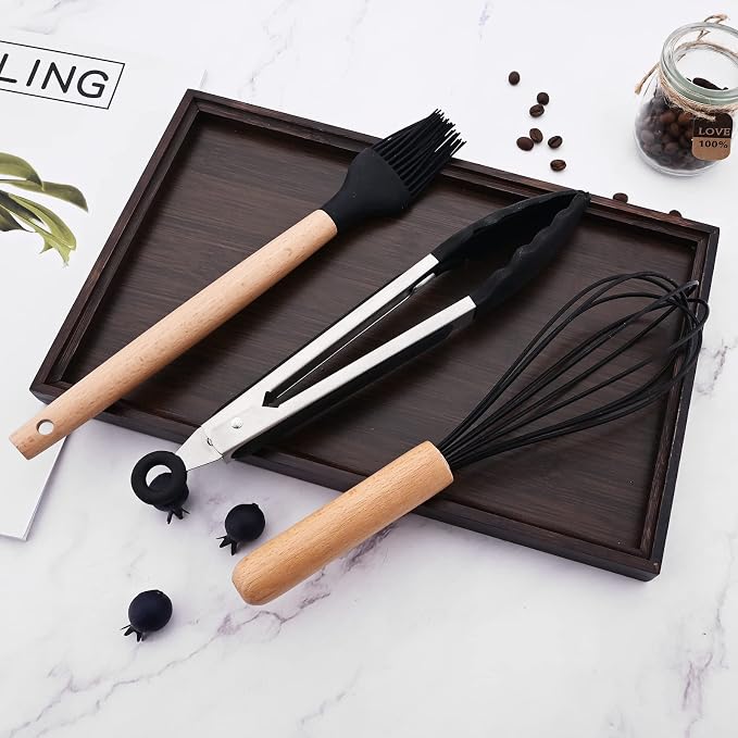1pcs Black Silicone Basting Pastry Brush. Nonstick Heat Resistant Cooking Brush for Backing, Grilling, Cooking Spreading Oil, Butter, BBQ Sauce.