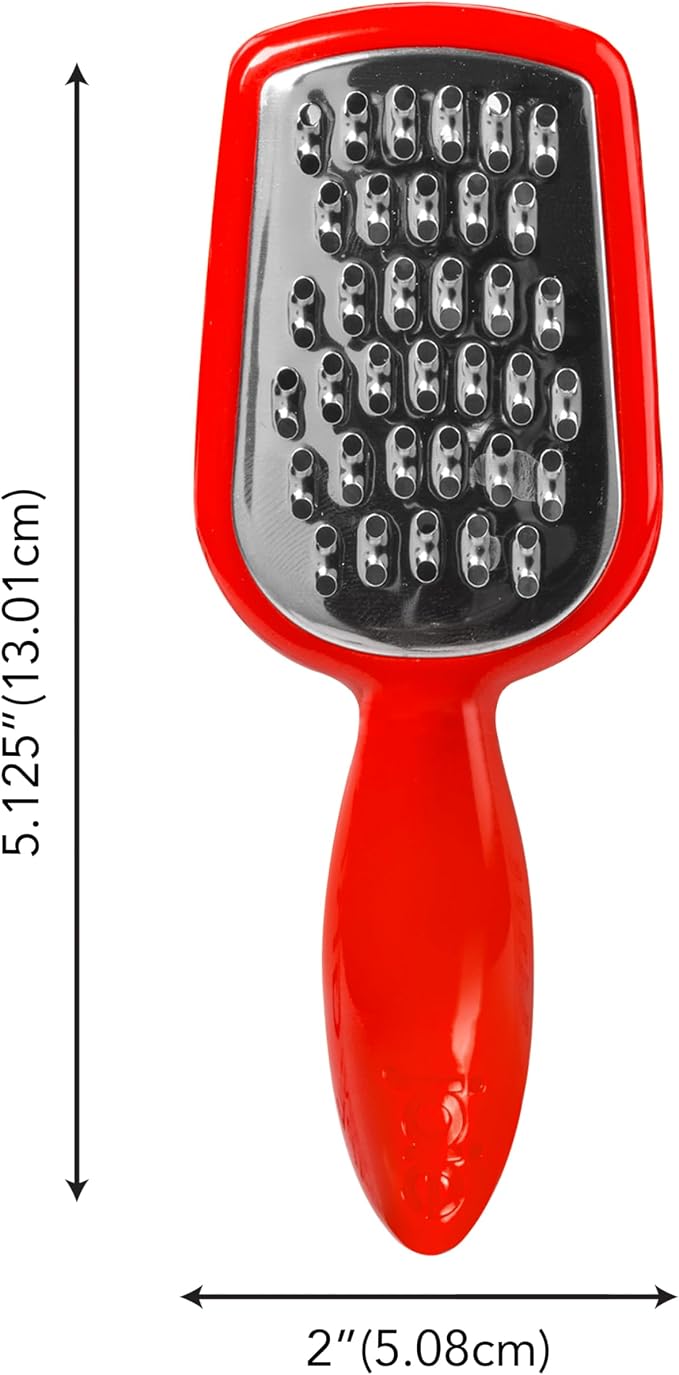 Joie Mini Grater, Handheld Small Shredder with Ergonomic Handle, Ideal for Cheese, Garlic and Vegetables, Stainless Steel, BPA-Free, Multipurpose Kitchen Tool, Colors May Vary