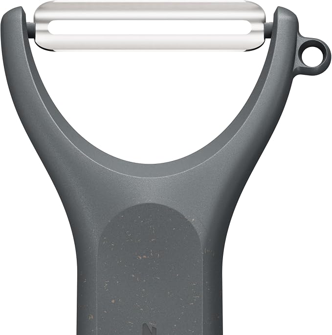 Zyliss Y Peeler – Extra-Hardened Stainless Steel Blade for Effortless Fruit & Vegetable Peeling – Built-in Eye Cutter – Ergonomic Wheatstraw Grip – Dishwasher Safe with Safety Cover – Black