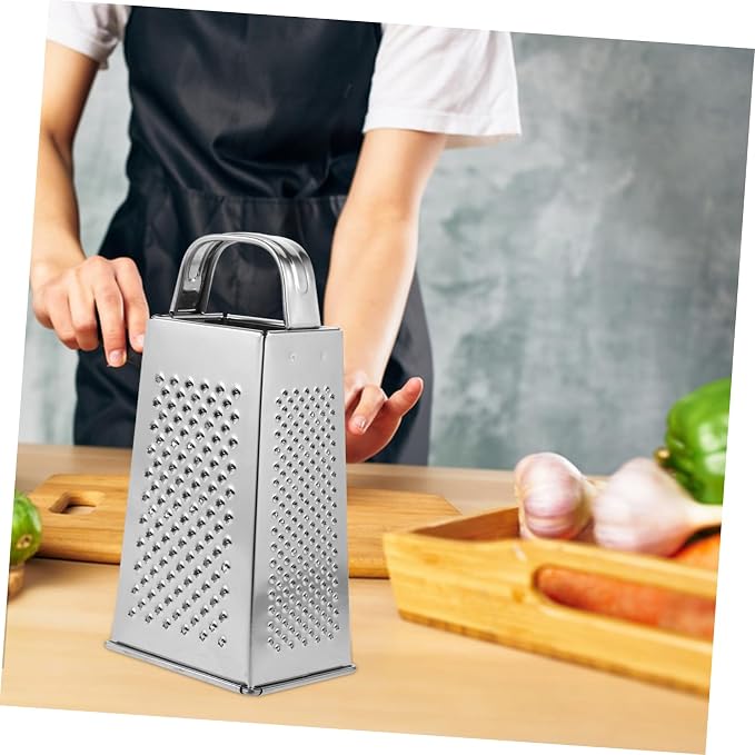 Healeved Power Tools Professional Box Grater Stainless Steel Cheese Grater Vegetable Shredder with 4 Sides for Cheese Vegetables Ginger Nuts 6inch Potato Peelers