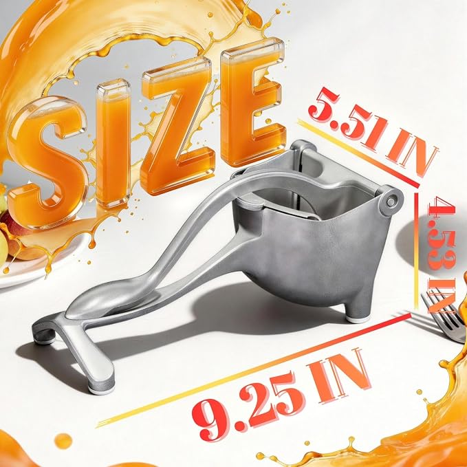 Heavy Duty Manual Juicer Hand Press, Whole Fruit Citrus Lemon Squeezer, Aluminum Fruit Press for Orange Lime Pomegranate, No Pre-Cutting for Home Commercial Bar Use