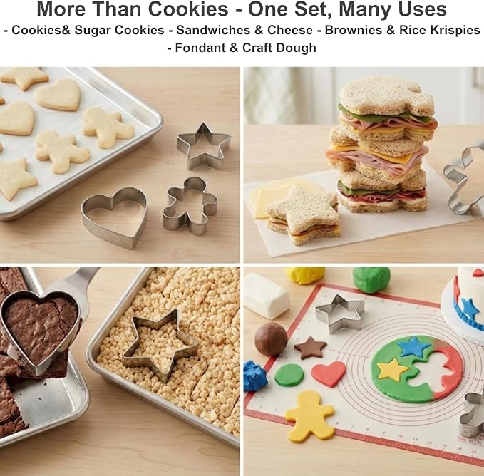 LUBTOSMN Large Groovy Cookie Cutter Set-6 Piece-VW Van, Peace Hand, Daisy, Floral Sunnies, Rainbow and Circle-Diswasher Safe-Cookie Cutters Shapes for Two Groovy One Birthday Party Decoratons