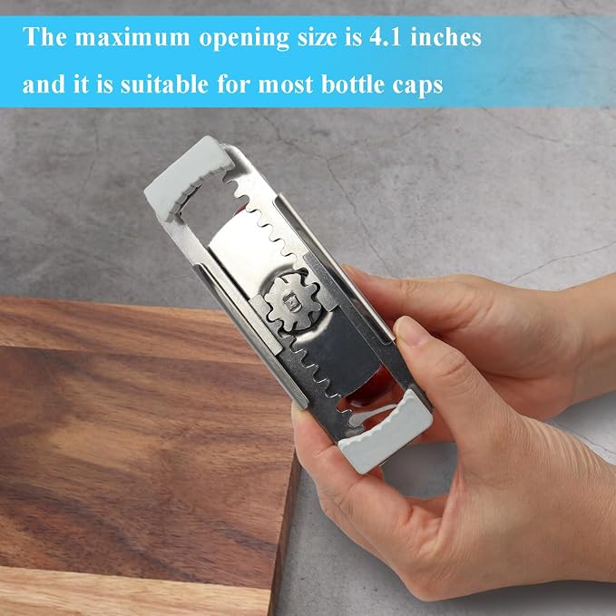 Jar Opener for Seniors with Arthritis & Weak Hands, Easy Twist Jar Openers, Adjustable Multifunctional Jar Lid Opener, Jar Bottle Cap Opener Gripper, Useful Gifts for Elderly/Women/Men (Oak)