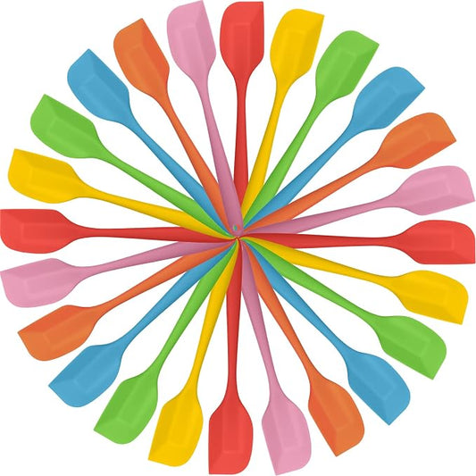 Irenare 24 Pcs Mini Silicone Spatulas Bulk 8.3 Inch Heat Resistant Scrapers Rubber Spatulas Seamless Design Non Stick Flexible for Kitchen Use Cooking Baking Mixing