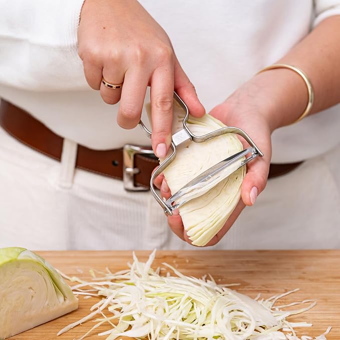 triangle Y-Peeler - 2 in (50 mm) - Stainless Steel Horizontal Straight Blade - Peeler for Hard-Skinned Fruits & Vegetables - Ergonomic Handle - Dishwasher Safe - Made in Germany