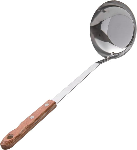 Frostori Seisakusho Pakka Wood Ladle, Small, Stainless Steel, Wooden Pattern, Made in Japan
