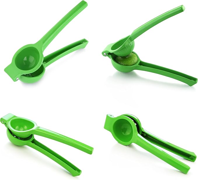 New Star Foodservice Lime Squeezer, Commercial Restaurant Grade Enameled Aluminum Citrus Press, Manual Hand Juicer for Limes, Lemons, and Small Citrus, Green