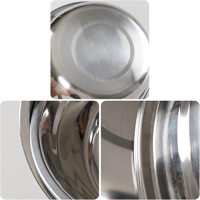 Gainhope Metal Prep Bowls, Mixing Bowl Stainless Steel Set, 4 Pack | 9.5" x 3.1"