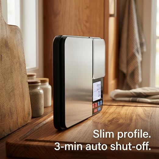Partyreal Dual Platform Digital Kitchen Scale, High Precision Food Scale with Tare, Unit Conversion, Backlit Display, USB-C Rechargeable (Cable Included) + AAA Backup Black