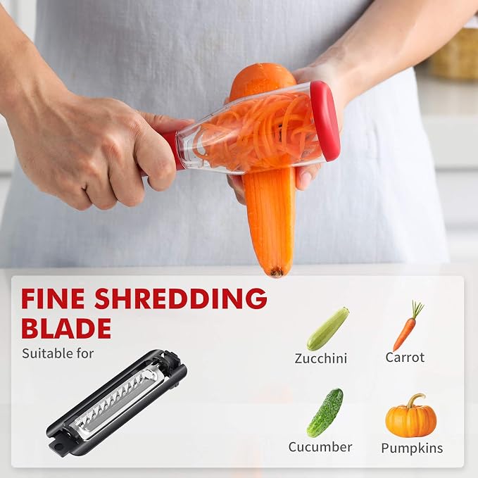 Vegetable Peeler with Container Kitchen Peeler, Slicer Shredders with 3 Interchangeable Blades Julienne Peeler for Veggies and Fruits