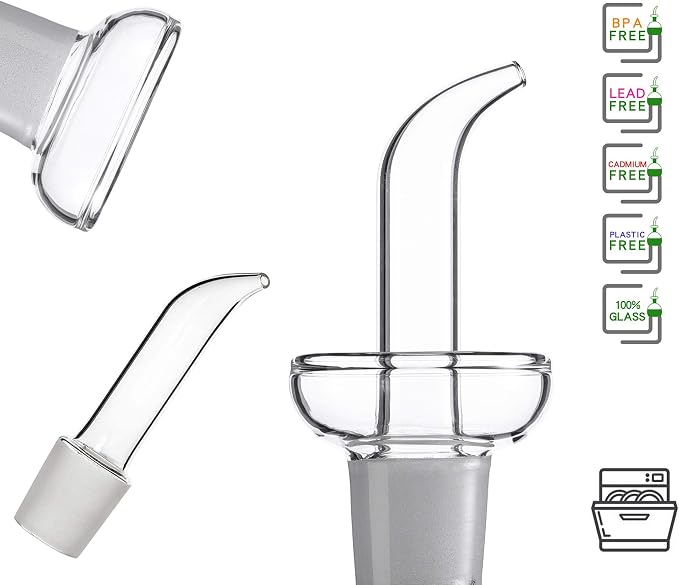 5 oz / 150 ml No Funnel Needed Olive Oil & Vinegar Dispenser Glass Cruet Decanter for Kitchen,Lab glassware seal handicraft Keeps Fresh Longer (Pack of 2)
