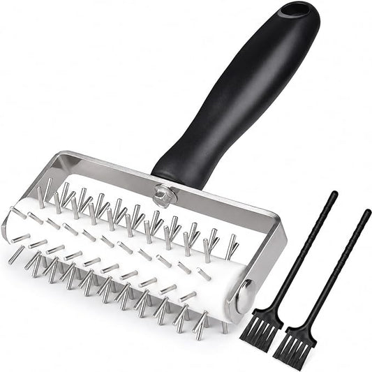 Pizza Dough Docker Roller Stainless Steel, Pin Puncher Dough Hole Maker, Docking Tool for Pizza Pie Cookie Pastry Bread