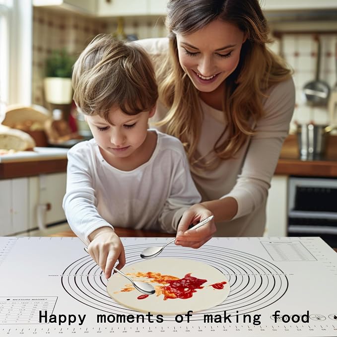 Dough Mat Silicone Baking Mats for Rolling Pastry,Kneading Sheet Sourdough Bread Baking Supplies Black 24x16" 0.45mmT