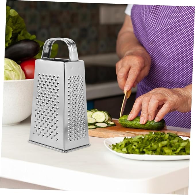 Healeved Power Tools Professional Box Grater Stainless Steel Cheese Grater Vegetable Shredder with 4 Sides for Cheese Vegetables Ginger Nuts 6inch Potato Peelers