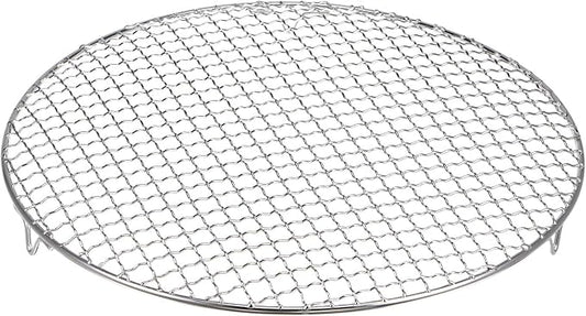 HARFINGTON Round Cooking Rack 13.8-inch 201 Stainless Steel Cross Wire Barbecue Grill Net with 20mm Legs for Cooking Baking Steaming BBQ