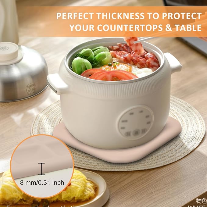 Silicone Trivets for Hot Pots and Pans, 6 Pack, Brown