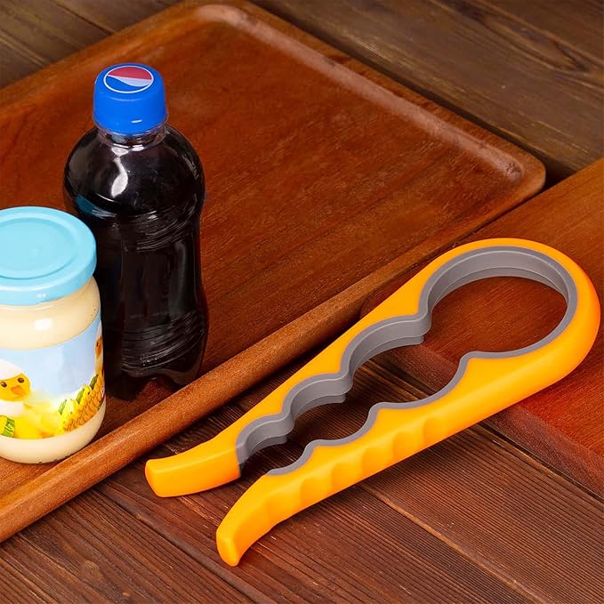 Bloss Jar Opener Bottle Opener for Seniors,Weak Hands and Arthritis,Orange | Anti-Slip Rubber Strip Inside,Eight Sizes of Circular Openings,Cap and Bottle Great Kitchen Gadgets,Useful Gifts for Elderly