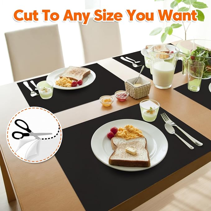 Extra Large Silicone Mat, 84”x24” Heat Resistant Mats for Countertop, Cuttable Waterproof Kitchen Counter Mat, Multipurpose Countertop Protector Mat, Silicone Mats for Kitchen Counter (Black)