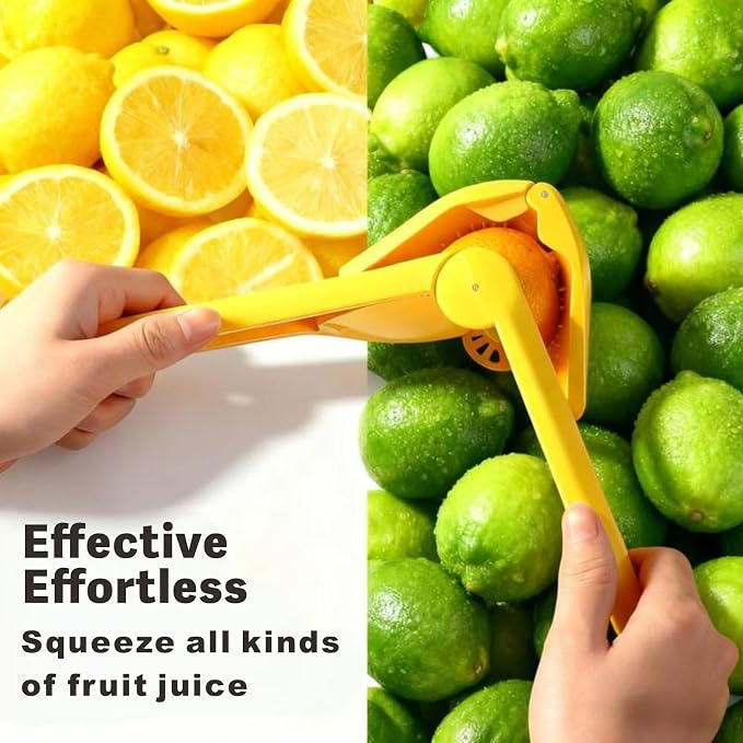 Lemon Squeezer, Effective at Squeezing Out Juice, Citrus Juicer | Easy-to-Use, Very Sturdy Lemon Juicer, Fold-Flat Easy-to-Place, Easy-to-Clean Citrus Squeezer to Squeeze Lemon, Lime, Orange
