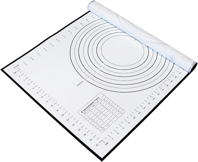 Dough Mat Silicone Baking Mats for Rolling Pastry,Kneading Sheet Sourdough Bread Baking Supplies Black 24x16" 0.45mmT