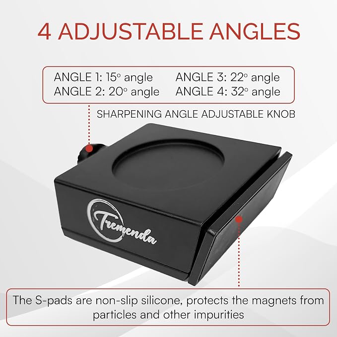Tremenda Diamond Rolling Knife Sharpener Set – Manual Sharpening Tool with 4-Angle System – Portable Sharpener for Kitchen, Chef, and Pocket Knives