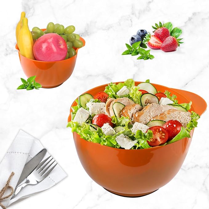 BoxedHome 4.5qt Mixing Bowls Set of 4 | BPA-Free Plastic, Microwave Safe